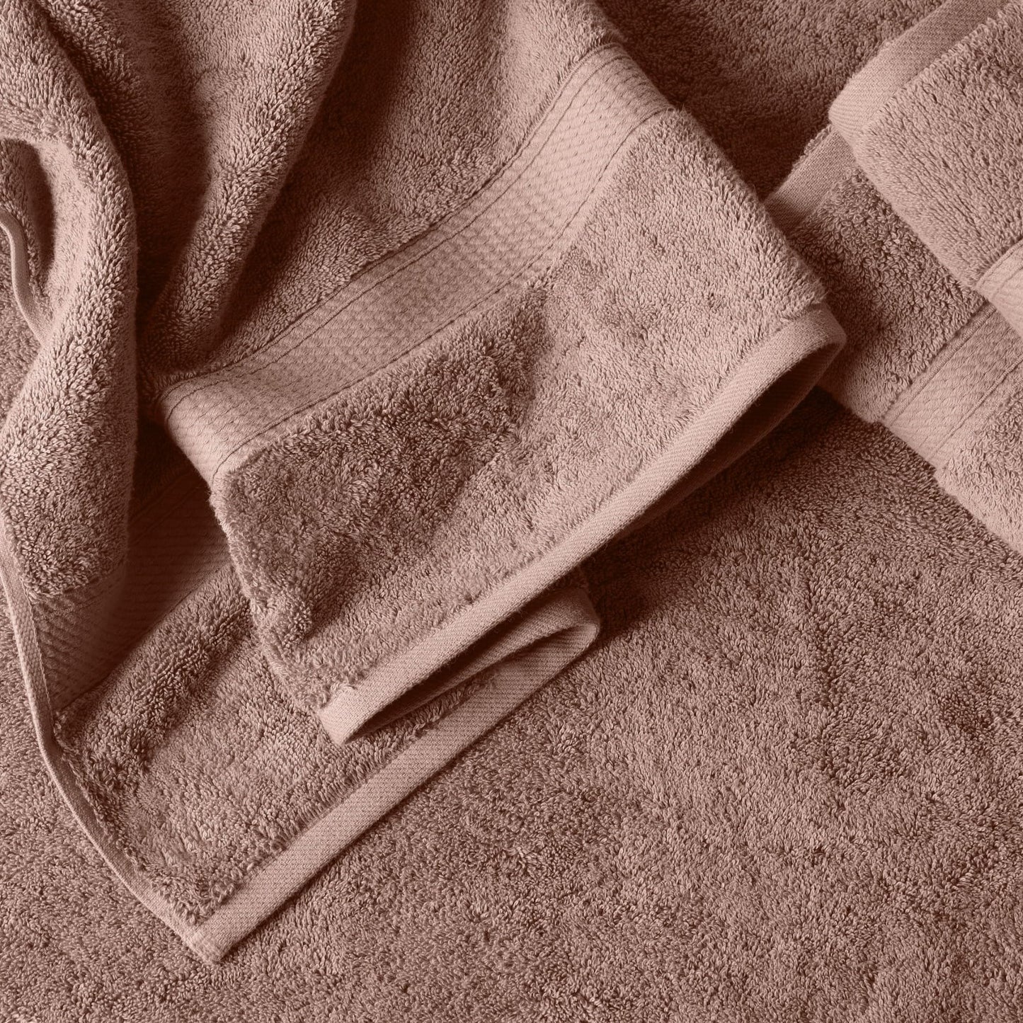 Superior Egyptian Cotton Pile 3-Piece Towel Set, 1 Bath, 1 Hand, 1 Face Towel/Washcloth, Heavyweight, Ultra Soft Luxury Towels, Thick Plush Essentials, Guest Bath, Spa, Hotel Bathroom, Muted Mauve