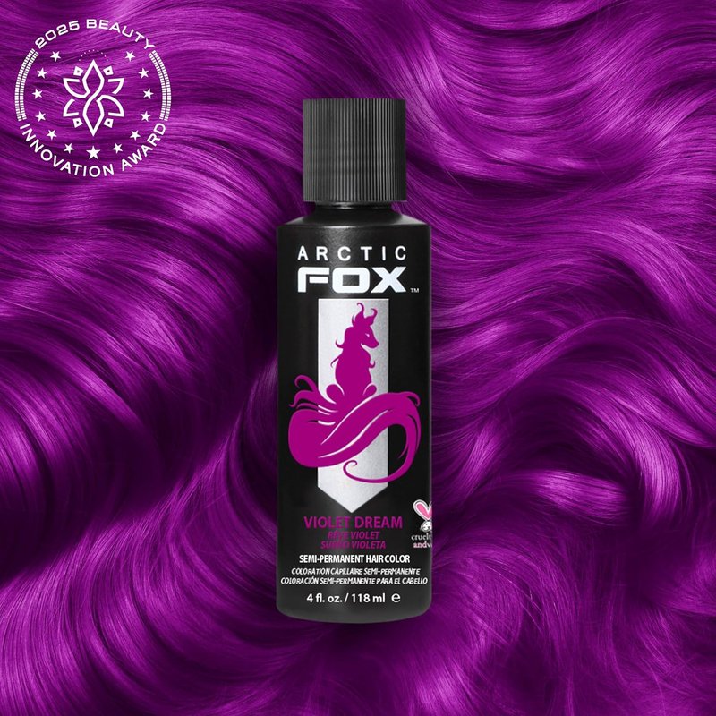 ARCTIC FOX Semi-Permanent Hair Color Dye - Vegan & Cruelty-Free, 4 Fl Oz | VIOLET DREAM
