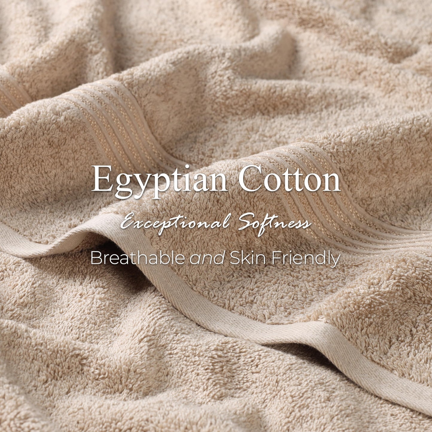 Superior Egyptian Cotton 10-Piece Face Towel Set , Small Towels For Facial, Spa, Quick Dry, Absorbent Towels, Bathroom Accessories, Guest Bath, Home Essentials, Washcloth, Airbnb, Taupe