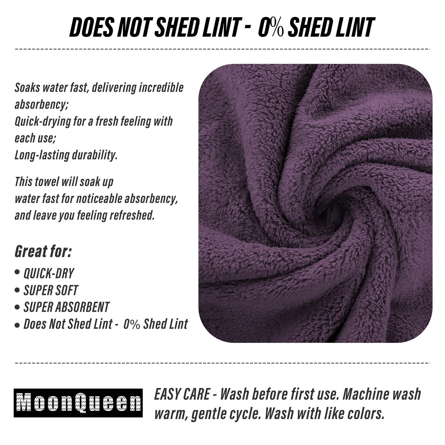 MOONQUEEN 6 Pack Premium Hand Towels - Quick Drying - Microfiber Coral Velvet Highly Absorbent Towels - Multipurpose Use as Hotel, Bathroom, Shower, Spa, Hand Towel 16 x 28 inches (Plum)