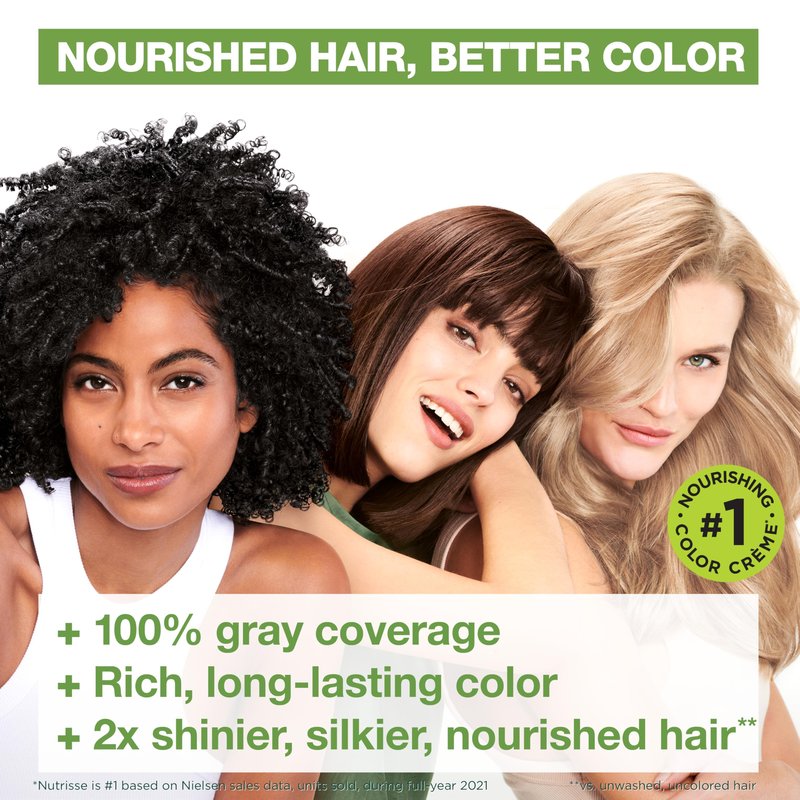 Garnier Nutrisse Ultra Crème Hair Color, Permanent Hair Dye with 100% Gray Coverage, Vegan & Cruelty-Free, 73 Dark Golden Blonde (Honey Dip), 2 Count