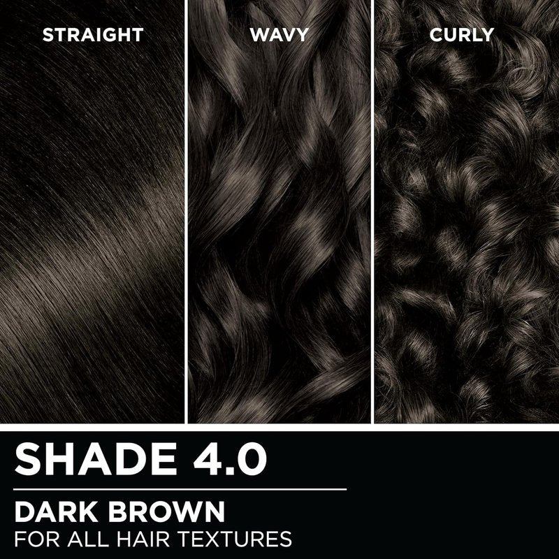 Garnier Olia Hair Color - Ammonia-Free Permanent Dye for 100% Gray Coverage | 4.0 Dark Brown, 2 Count