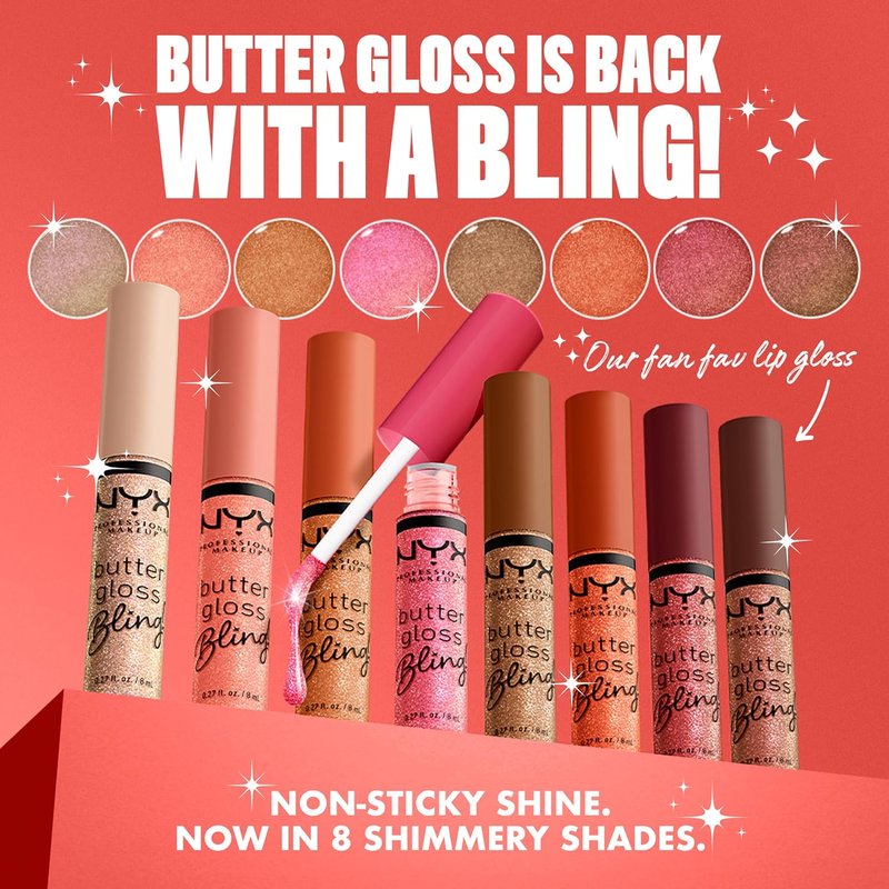 NYX PROFESSIONAL MAKEUP Butter Gloss - Non-Sticky, Shiny Vegan Lip Gloss | Perfect for All Skin Tones