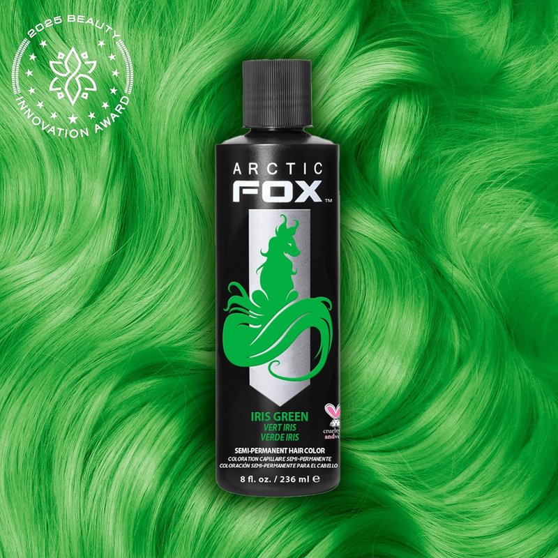 Arctic Fox Semi-Permanent Hair Dye - Vegan & Cruelty-Free Conditioning Formula | Vibrant Iris Green, 8 Fl Oz (Pack of 2)