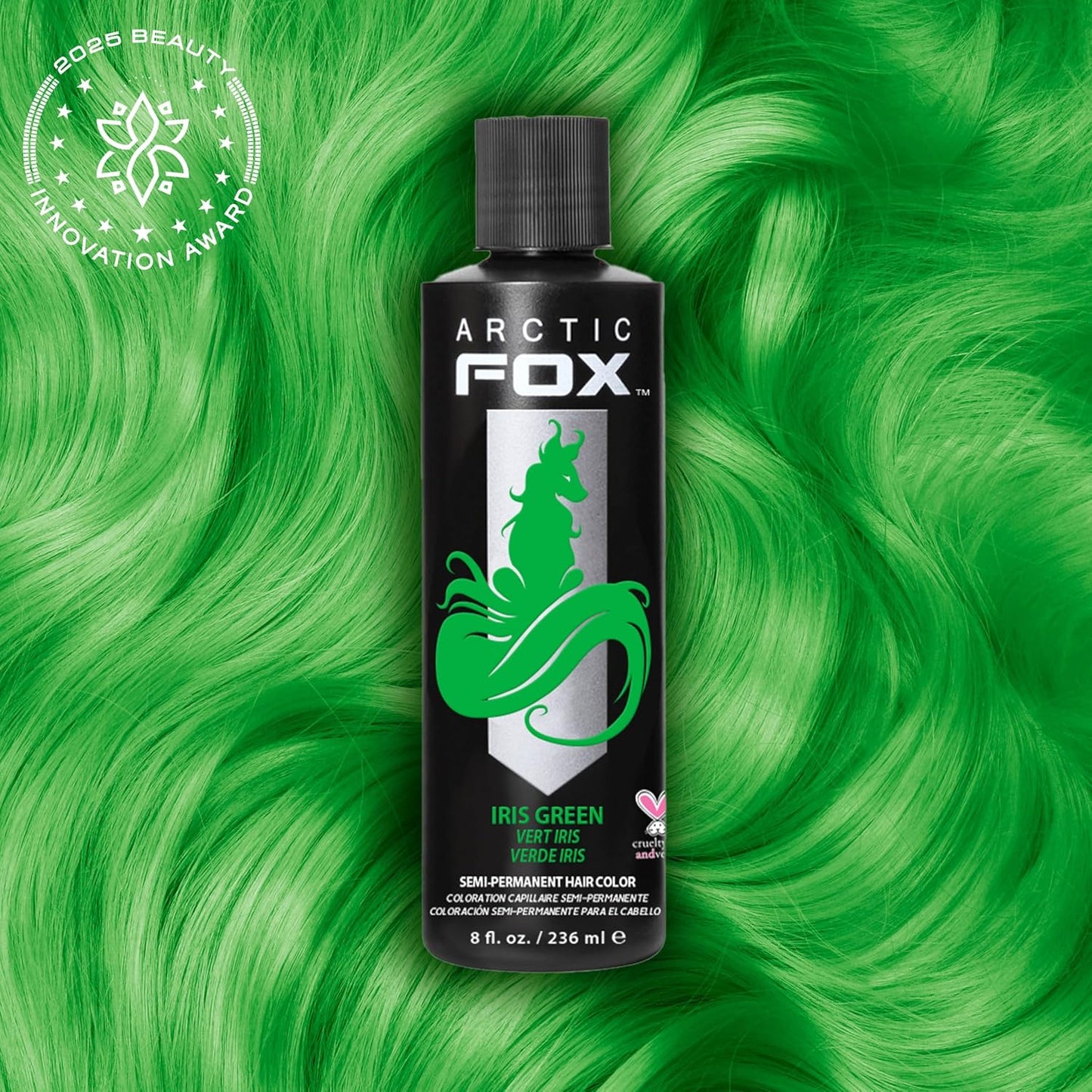 Vegan Semi-Permanent Hair Color Dye - Arctic Fox Iris Green, 8 Fl Oz | Cruelty-Free Hair Color