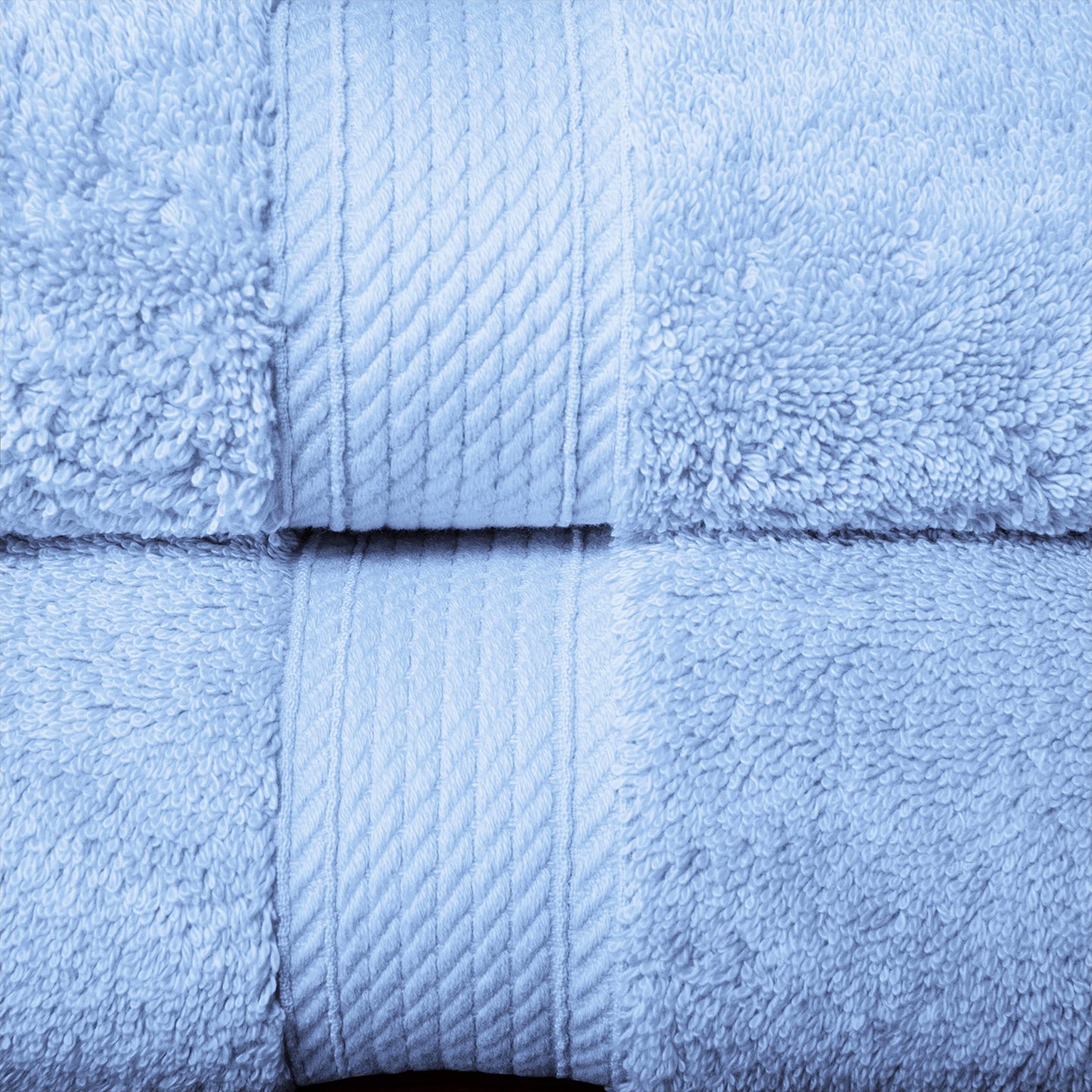 SUPERIOR Egyptian Cotton Pile 8 Piece Towel Set, Includes 2 Bath, 2 Hand, 4 Face Towels/Washcloths, Ultra Soft Luxury Towels, Thick Plush Essentials, Guest Bath, Spa, Hotel Bathroom, Light Blue