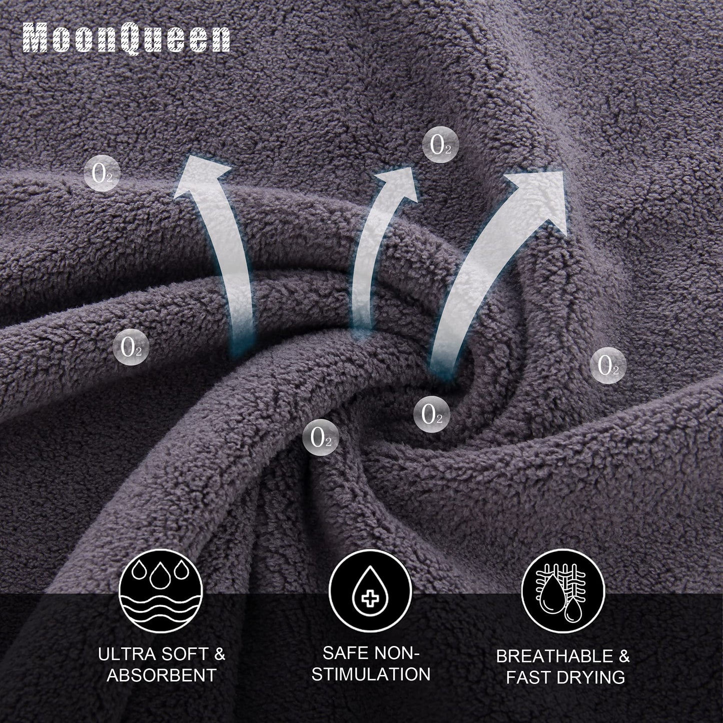 MOONQUEEN Ultra Soft Premium Washcloths Set - 12 x 12 inches - 72 Pack - Quick Drying - Highly Absorbent Coral Velvet Bathroom Wash Clothes (Grey)