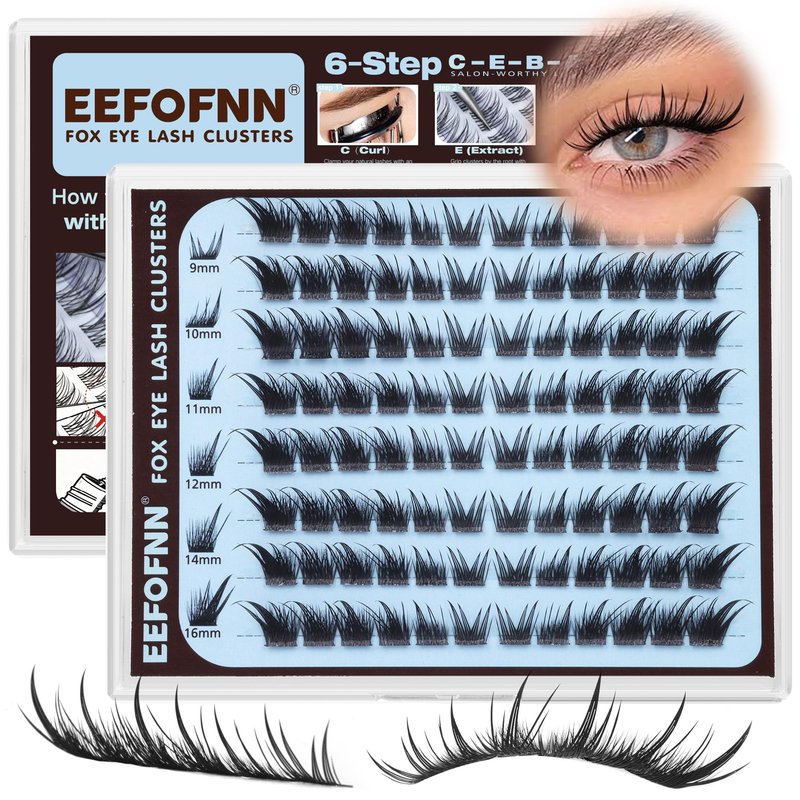 Fox Eye Lash Clusters Manga Eyelash Clusters Wispy Cluster Eyelash Extensions Spiky Cat Eye Lashes Vixen Lash Cluster Pre-Mapped Left Right Eyelash Extensions by Eefofnn