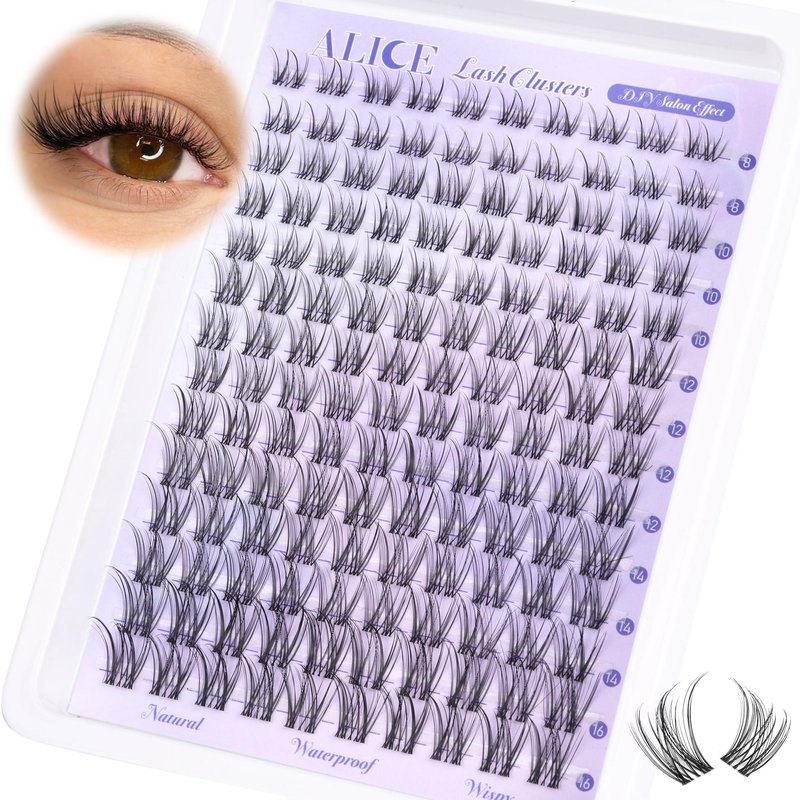 Lash Clusters Natural Lash Extensions Invisible Band Waterproof 8-16mm Cluster Eyelash Extensions Wispy Eyelash Clusters Individual Lashes Cluster Lashes by ALICE