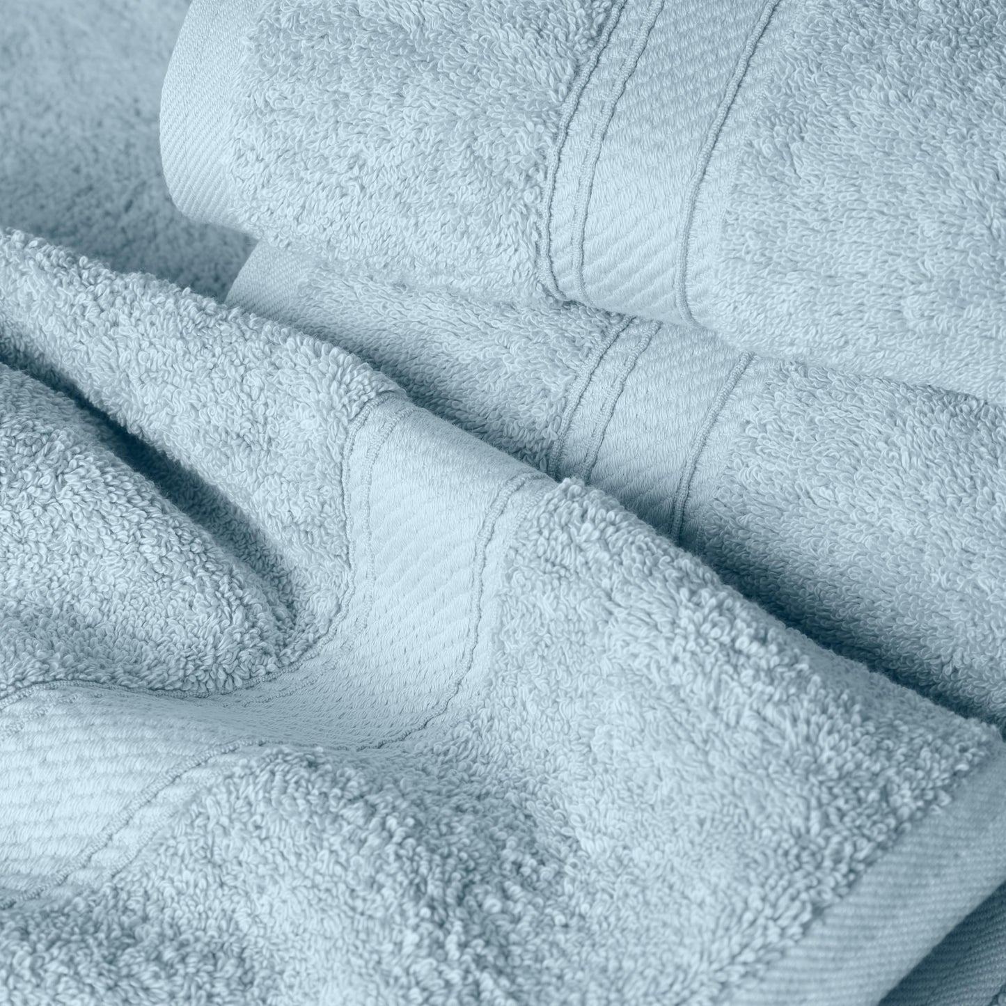 SUPERIOR Egyptian Cotton Ultra Plush & Absorbent, 6 Piece Set, Light Blue