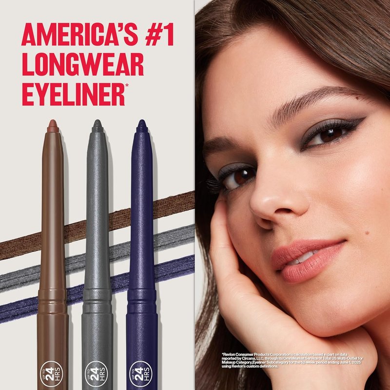 Revlon ColorStay Waterproof Eyeliner Pencil - Smudge-Proof, Long-Lasting Matte Finish | 201 Black, 2-Pack