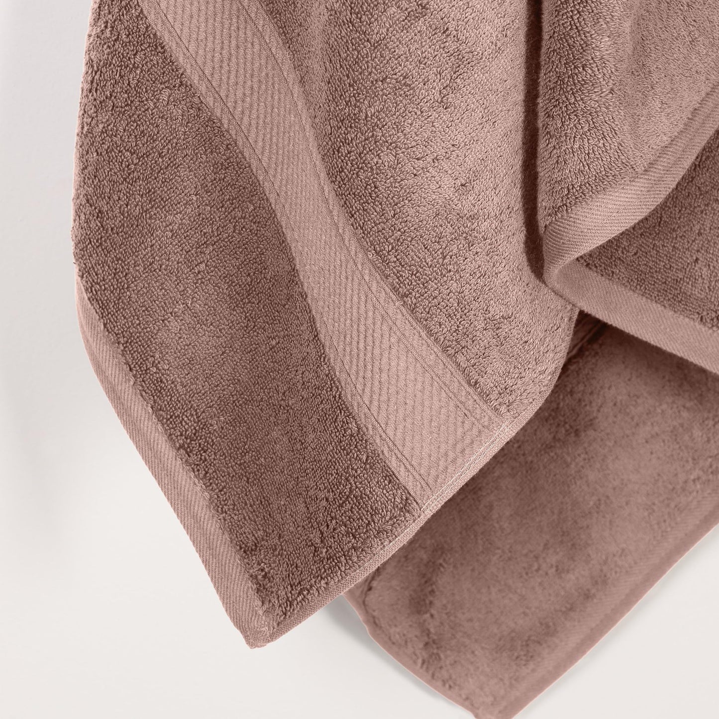 Superior Egyptian Cotton Plush Absorbent, Bath Towel Set of 2, Muted Mauve
