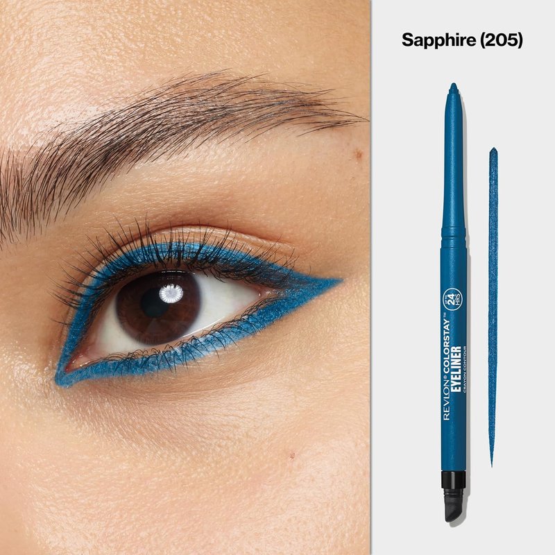 Revlon ColorStay Waterproof Eyeliner Pencil - Smudge-Proof, Long-Lasting Shimmer Finish | 205 Sapphire, 0.01 oz