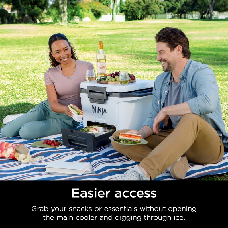 Ninja FrostVault 30qt Hard Cooler with Dry Zone | Integrated Fridge-Temp Dry Storage Drawer | Premium Heavy-Duty Insulated Cooler | Keeps Ice Cold for Days | Strawberry Rhubarb | FB131BP