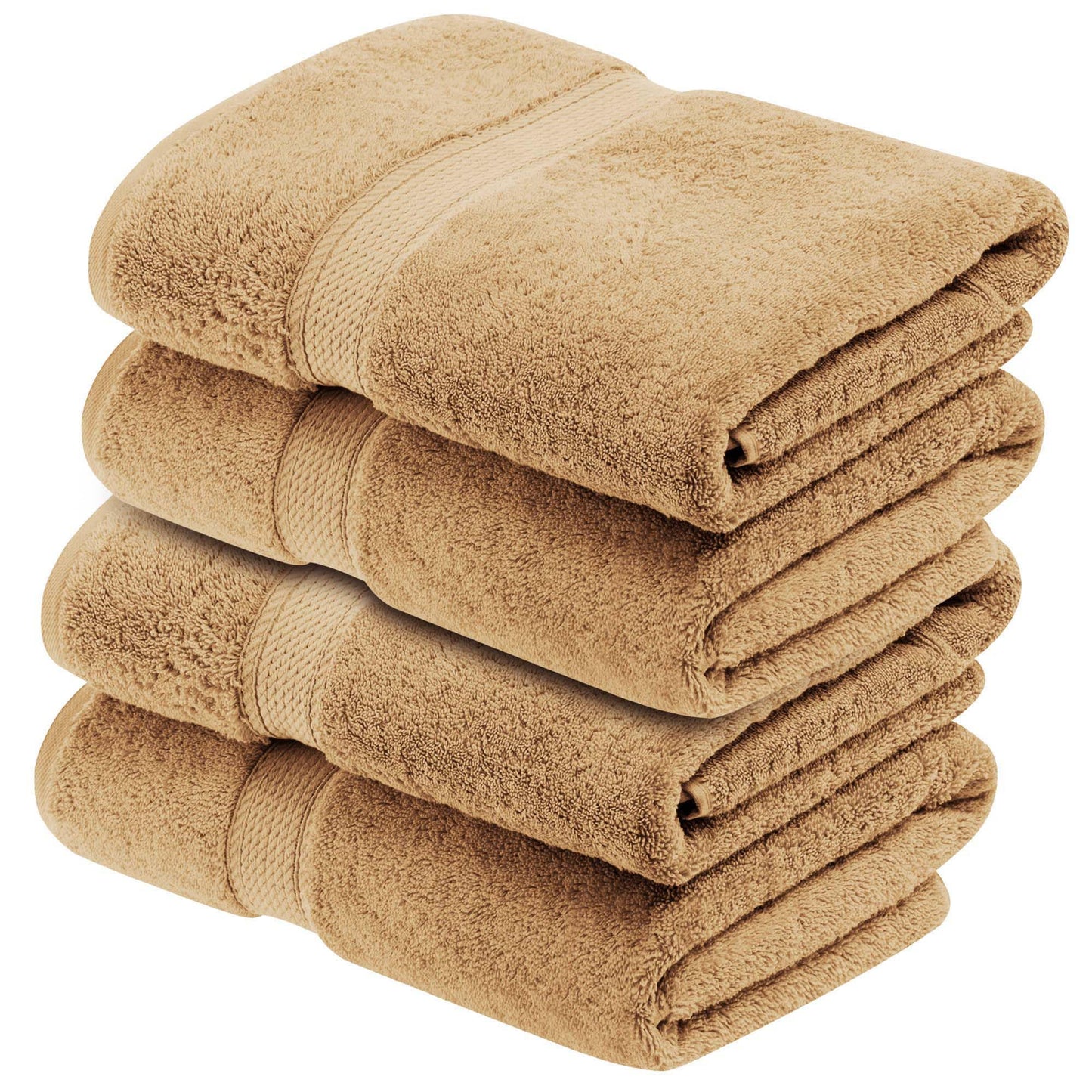 Superior Egyptian Cotton Plush & Absorbent, Bath Towel Set of 4, Toast