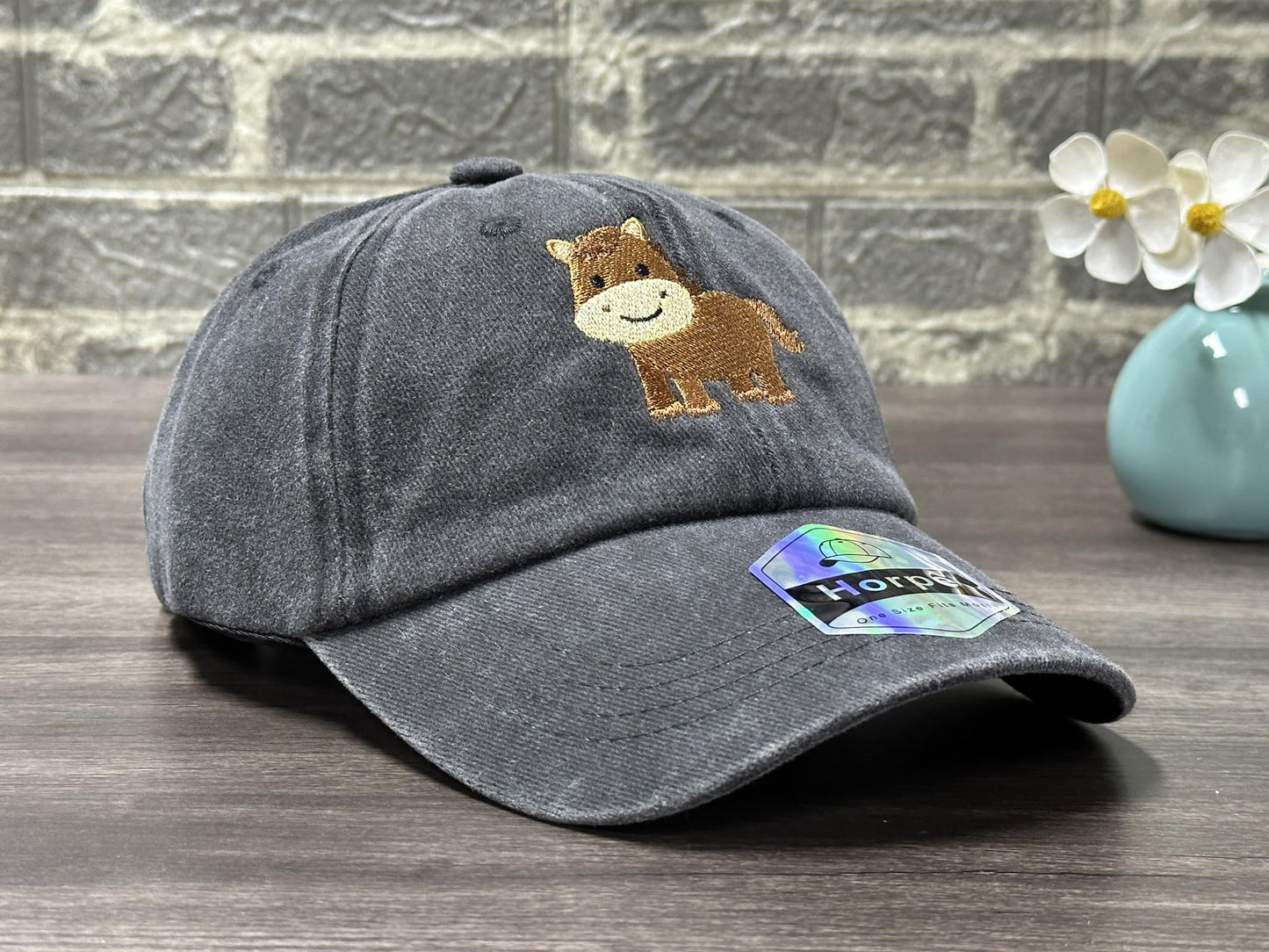 Horpe Horse Gift for Kid, Pony Lovers Baseball Cap, Farm Animal Lover Hat for Boys and Girls, Adjustable Embroidered Present for Zoo Trips and Birthday Party