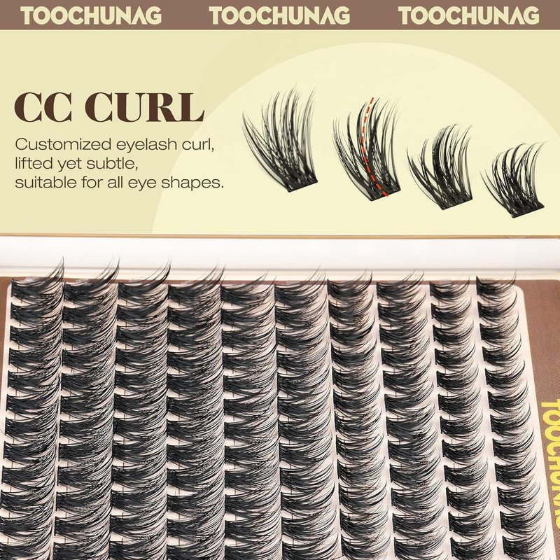 Short Lash Clusters 9-12mm Wispy Cluster Eyelash Extensions 160pcs Natural Individual Lashes Natural Look C Curly Thin Band Eyelashes Clusters by TOOCHUNAG