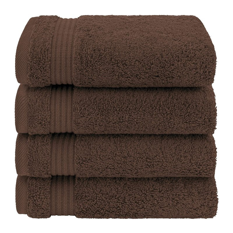 American Veteran Towel, Hand Towels for Bathroom Set of 4, 100% Cotton Turkish Hand Towel Sets, Soft Hand Face Towels, Brown Hand Towels