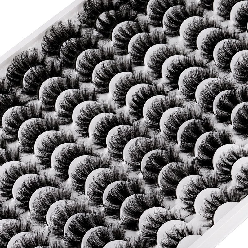 False Eyelashes Multipack - 48 Pairs of 5D Wispy Faux Mink Lashes | 6 Dramatic Styles
