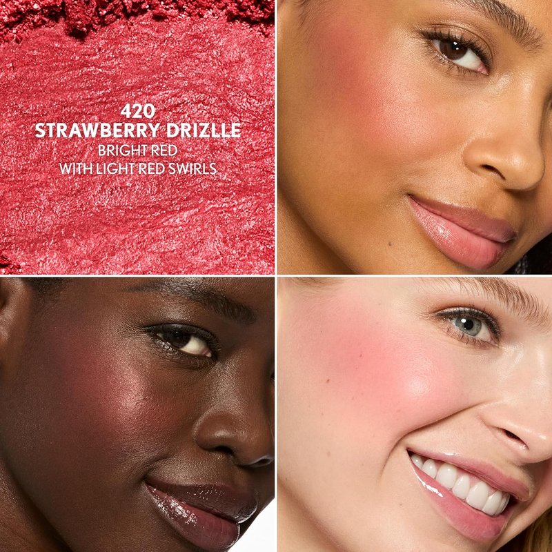 COVERGIRL TruBlend Skin Enhancer Blush - Luminous Finish with Hyaluronic Acid & Rose Extract | Strawberry Drizzle (Bright Red)