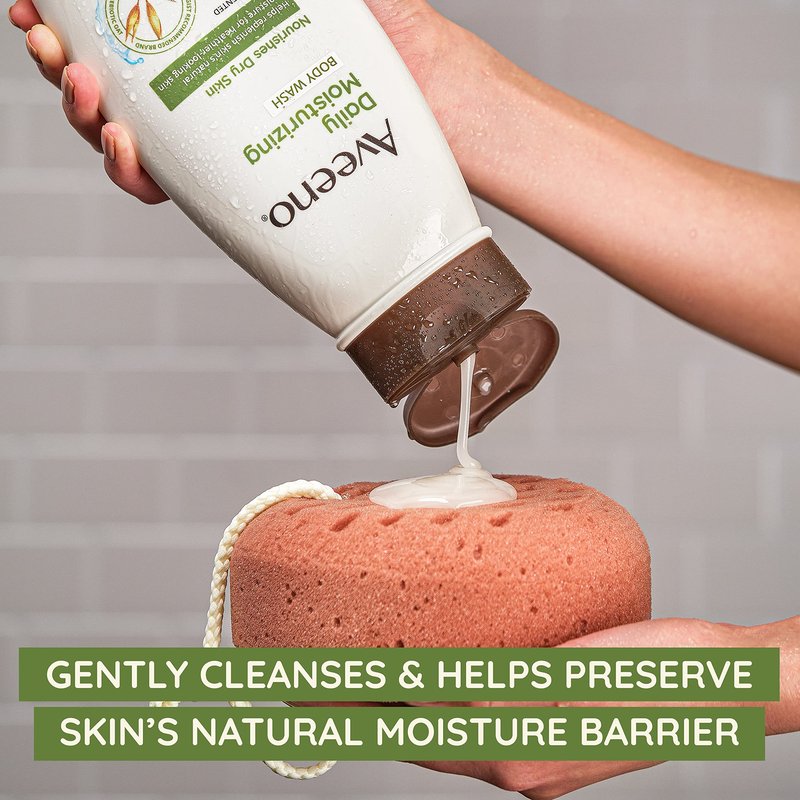 Aveeno Daily Travel Essentials Gift Set with Daily Moisturizing Lotion, Daily Moisturizing Body Wash, Calm + Restore Makeup Removing Wipes, & Calm + Restore Oat Gel Moisturizer, 4 items