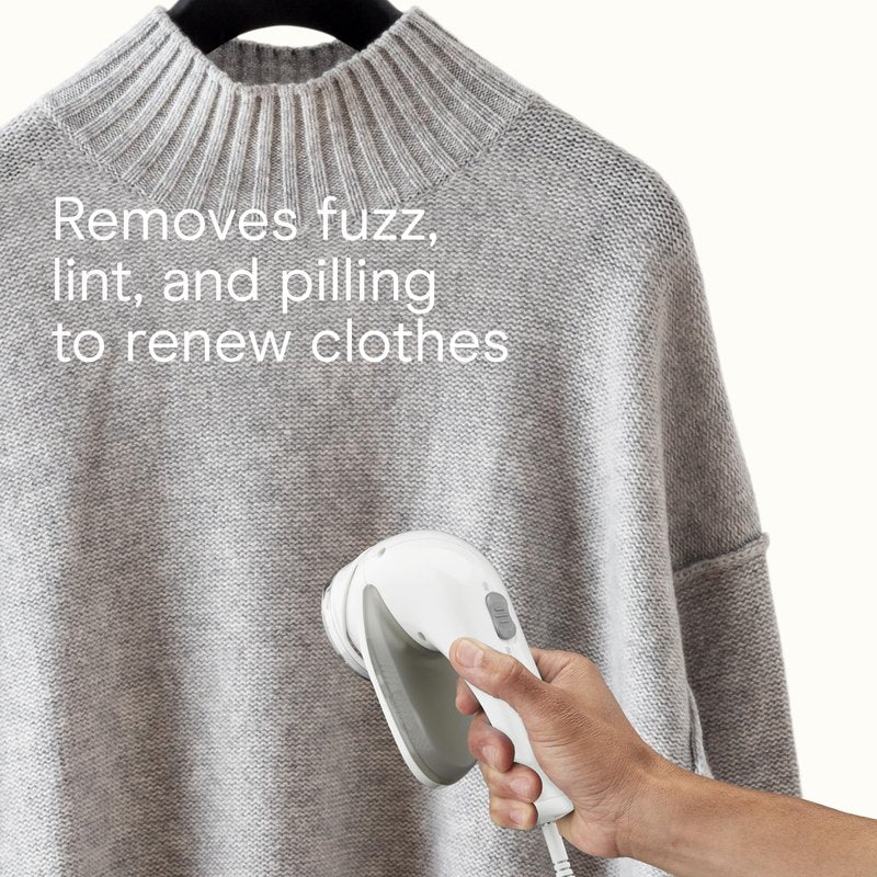 Conair Fabric Shaver and Lint Remover, Rechargeable Portable Clothes Shaver with 3 Settings, Fuzz Remover for Sweaters, Clothing, and Furniture, Large 2-Inch Shaving Head, White