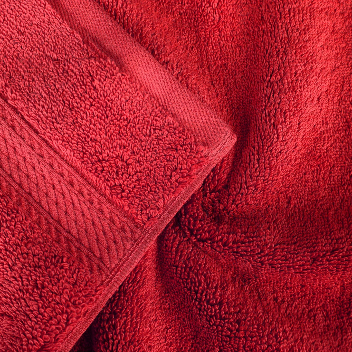 SUPERIOR Egyptian Cotton Pile Heavyweight Bath Sheet, 2 Piece Set, Red