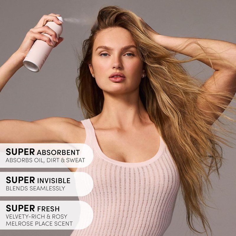 OUAI Super Travel Size Dry Shampoo - Volumizing Formula Absorbs Oil & Sweat - Zero Residue, Long-Lasting Scent - Melrose Place (2 oz)