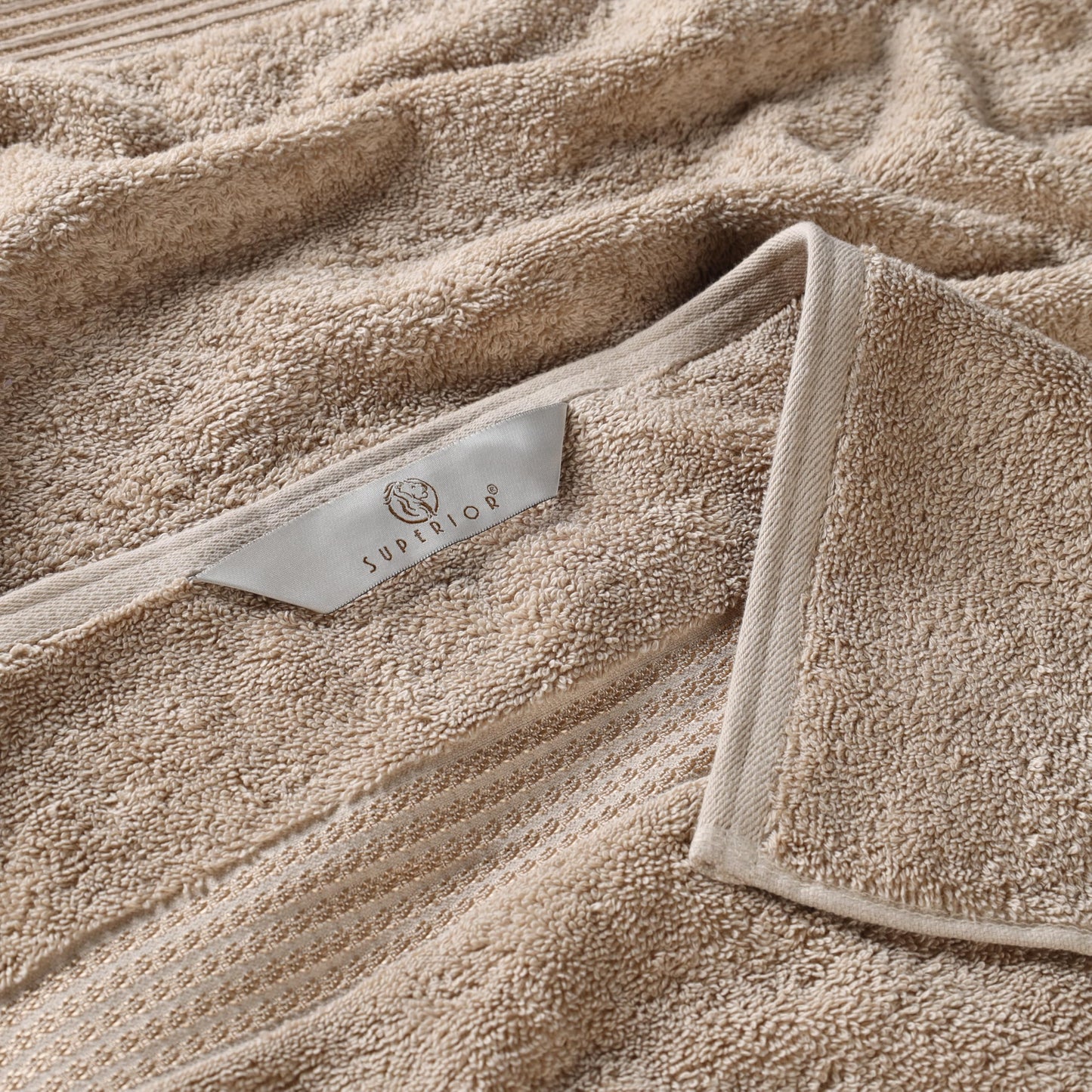 Superior Egyptian Cotton 10-Piece Face Towel Set , Small Towels For Facial, Spa, Quick Dry, Absorbent Towels, Bathroom Accessories, Guest Bath, Home Essentials, Washcloth, Airbnb, Taupe