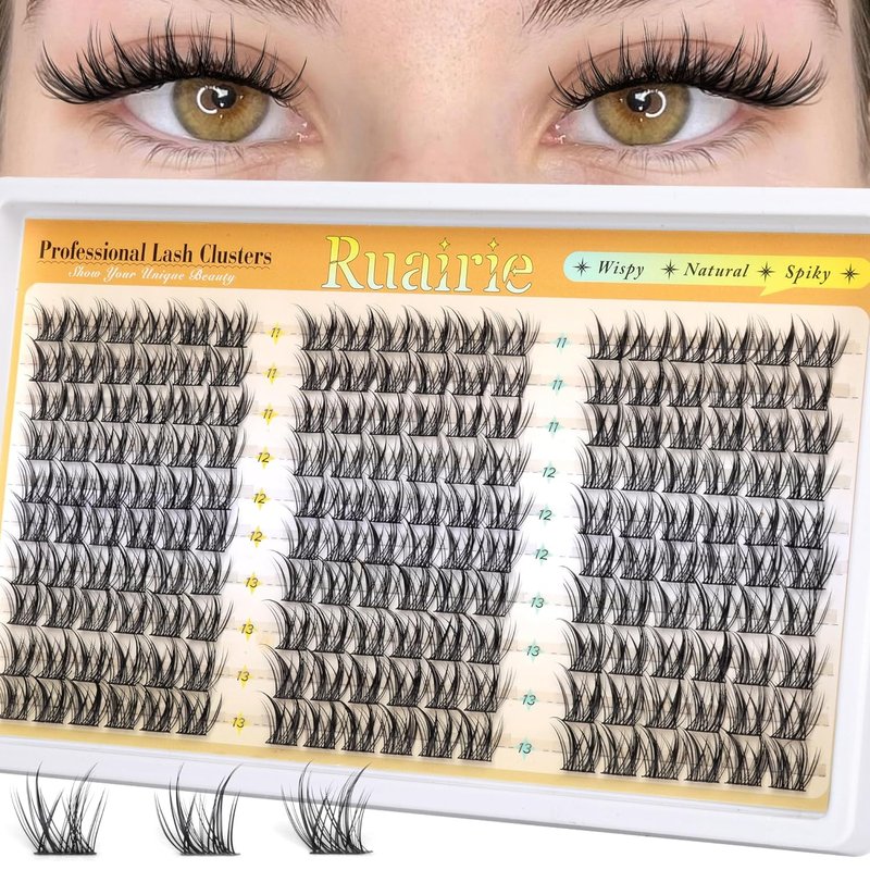 Ruairie Manga Lash Clusters - Natural Wispy Individual Eyelashes | 180pcs C Curl 11-13mm DIY Extensions