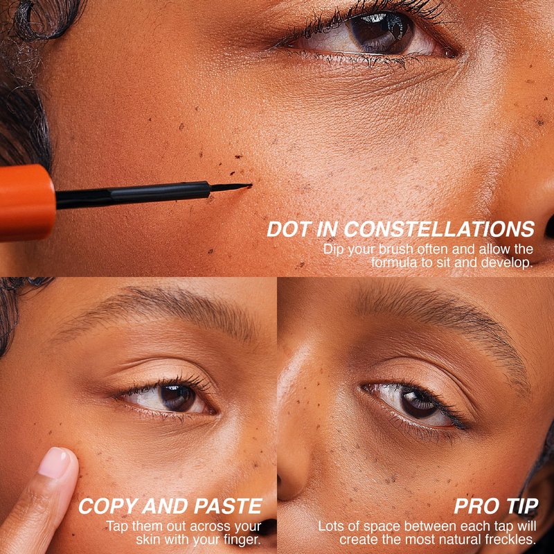 Freck NOIR Freckle Pen 3.15ml | Original Faux Freckles Makeup, Buildable Natural Sun-Kissed Finish, Long-Lasting | Clean, Vegan Formula, Ultra-Fine Brush Tip | Medium/Dark Skin Tones