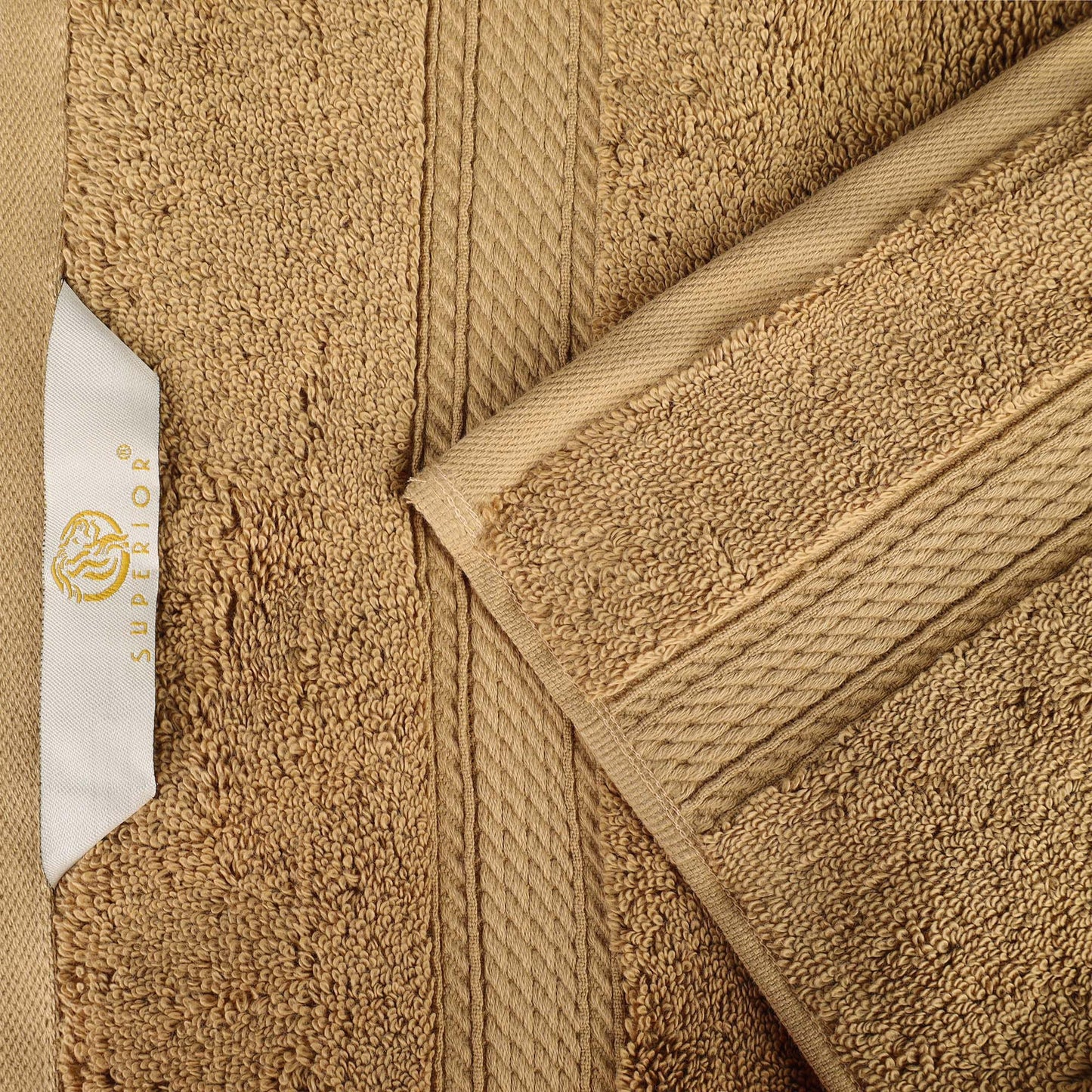Superior Egyptian Cotton Pile 9 Piece Towel Set, Includes 3 Bath, 3 Hand, 3 Face Towels/Washcloths, Ultra Soft Luxury Towels, Thick Plush Essentials, Guest Bath, Spa, Hotel Bathroom, Toast
