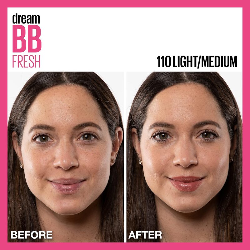 Maybelline Dream Fresh BB Cream - 8-in-1 Hydrating Beauty Balm with SPF 30 | Light/Medium, 1 Fl Oz