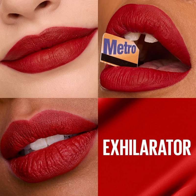 Maybelline Super Stay Matte Ink Liquid Lipstick - Long Lasting, High Impact Color | Exhilarator Ruby Red, 1 Count