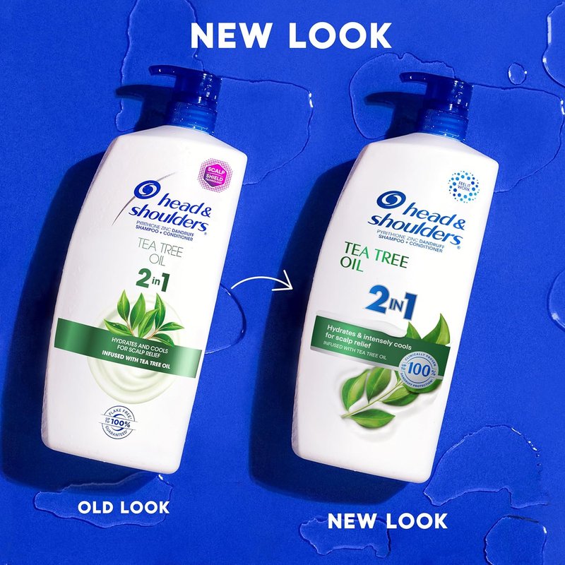 Head & Shoulders 2-in-1 Anti-Dandruff Shampoo & Conditioner - Tea Tree Oil, Cooling Formula | 32.1 fl oz Each