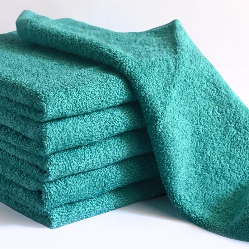 LIVINATI Turquoise 100% Cotton Wash Cloths for Showering Body and Face - 12"X12" 6 Pack Washcloths - Small Terry Towel Bath Rags for Adults and Kids Bathroom - Soft Absorbent