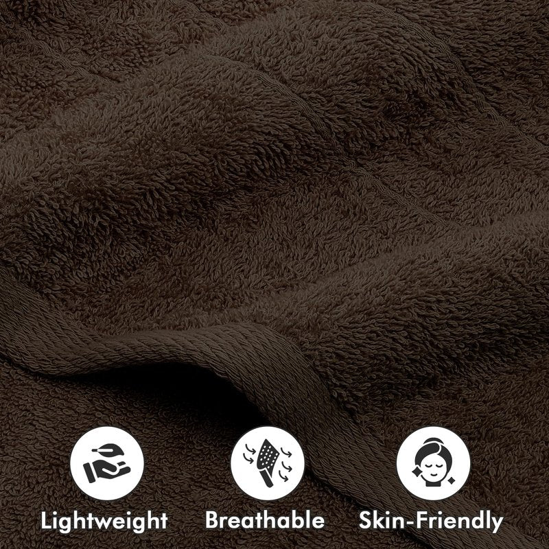 Novo Home Bath Towels Set of 4 – 100% Cotton Dark Brown Extra Large Towels for Bathroom, Spa Use (55x28 in) – Super Soft and Quick Dry Large Bath Sheets for Adults