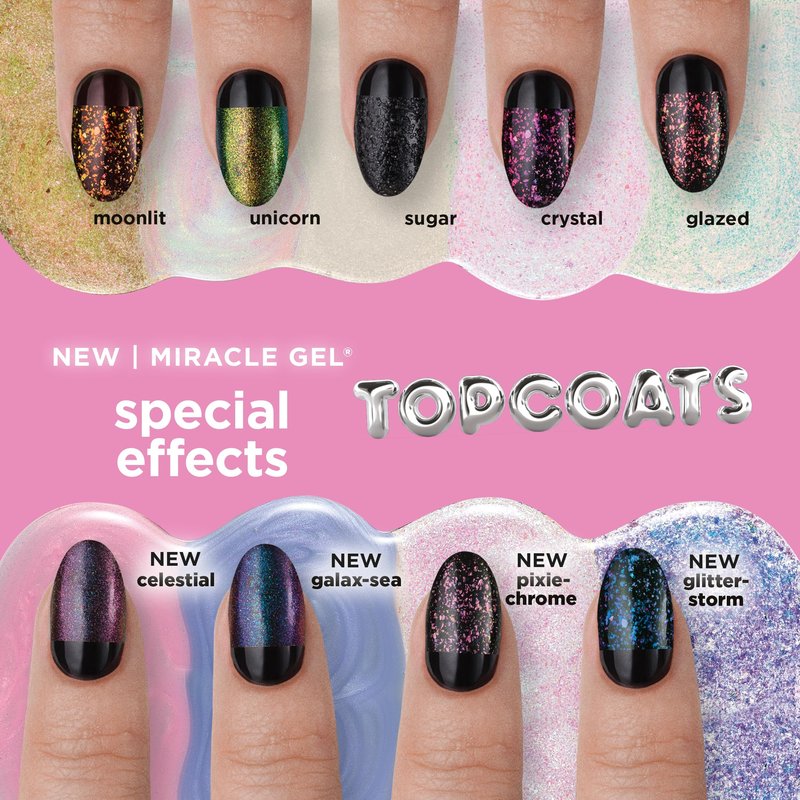 Sally Hansen Miracle Gel Nail Polish Special Effect Top Coat | Salon Quality, Gel-Like Formula, Two-Step System, No UV Light Needed, Long Lasting | Sheer, Glossy | 108 Glazed Top Coat