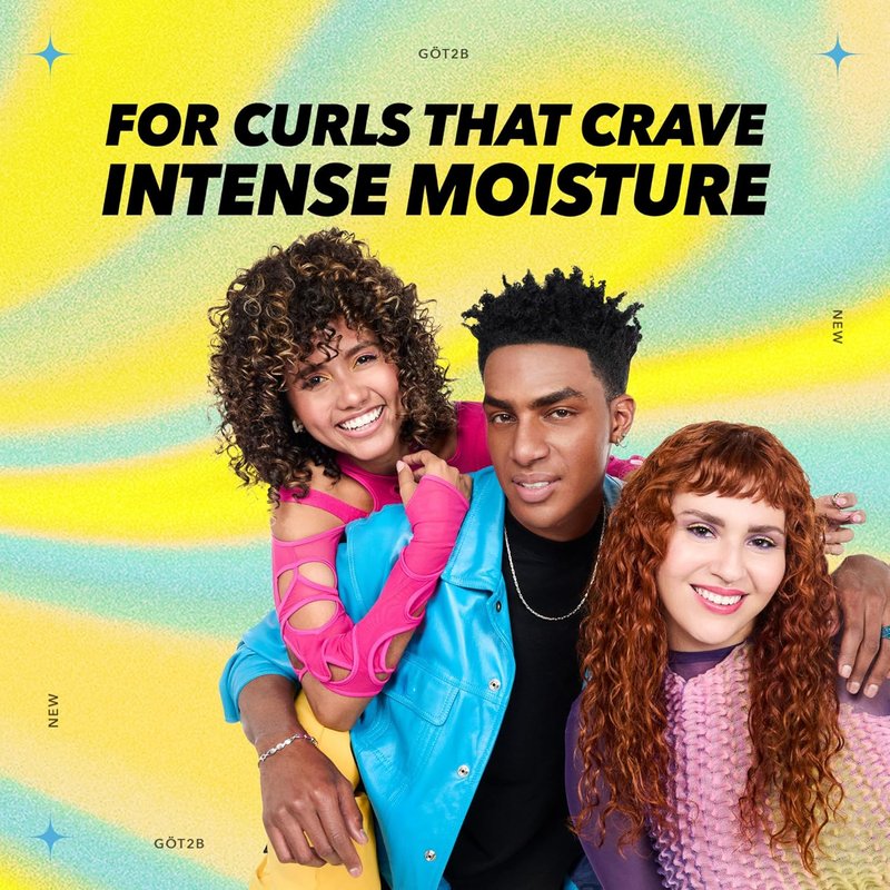 Got2B Curled Styling Cream - 6 Fl Oz Curl Defining & Moisturizing Formula for Coily & Curly Hair | Frizz Control with Vitamin E, Aloe Vera & Argan Oil