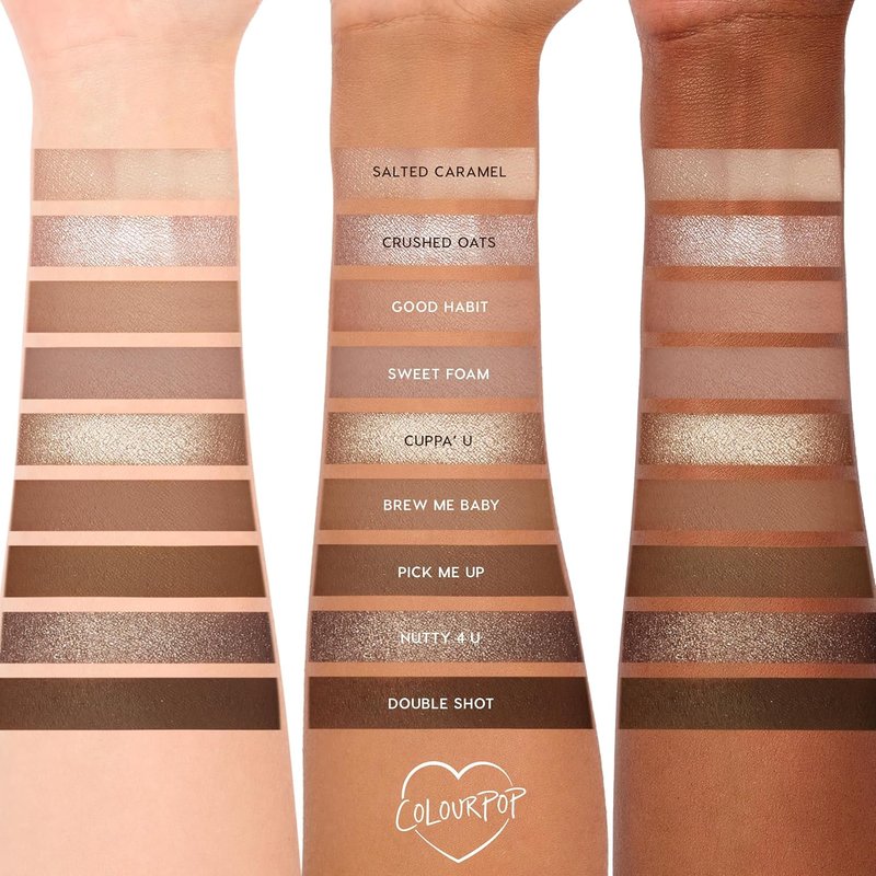 ColourPop Deja Brew Eyeshadow Palette - High-Pigment Cool-Toned Nude Shades | Matte & Metallic Finishes (0.3 oz)