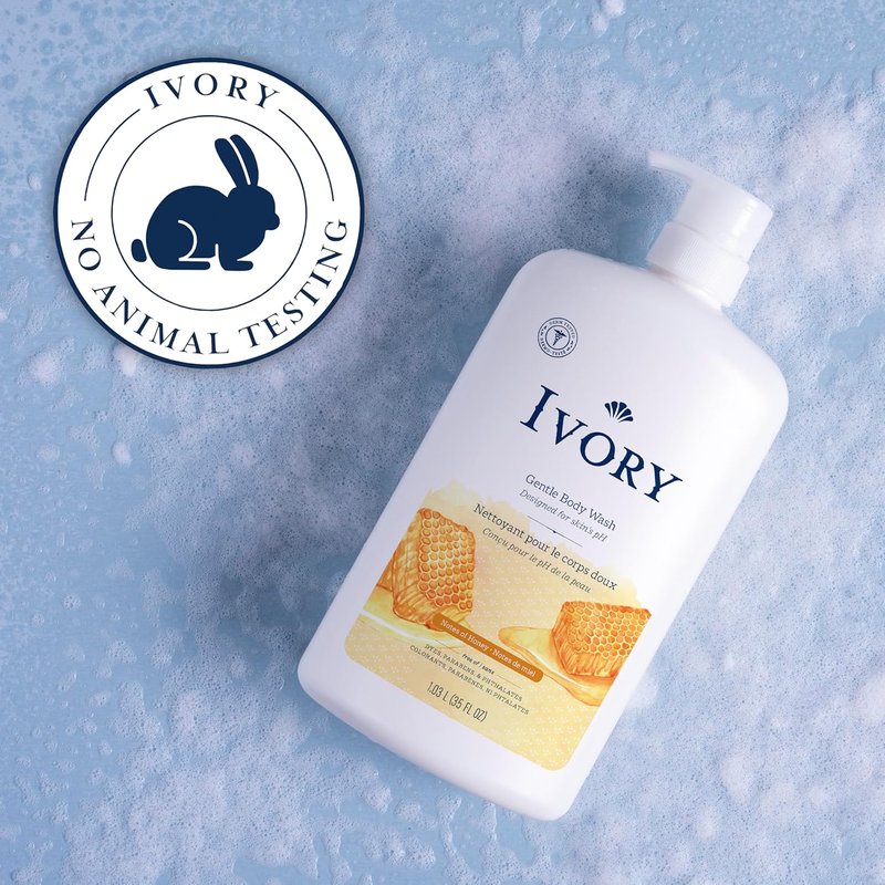 Ivory Body Wash - Gentle Formula for Sensitive Skin | Honey Scent, 35 oz - Family-Friendly & pH Balanced