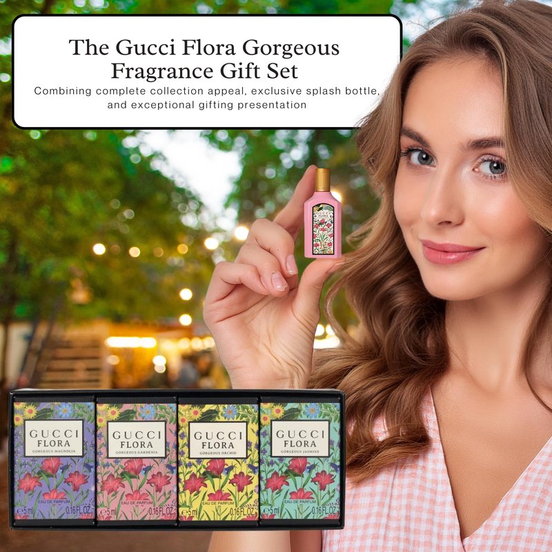 Gucci Flora Perfume Gift Set Travel EDP Splash Collection (4 x 0.16 Fl Oz)