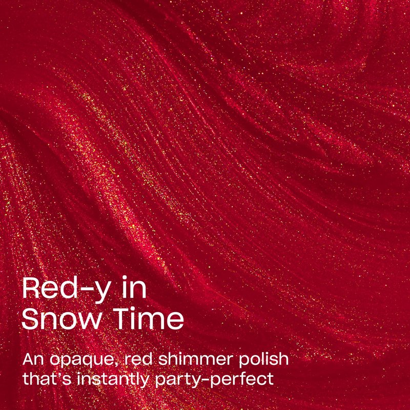 OPI RapiDry Red-y in Snow Time | Opaque Bright Warm Red Shimmer Quick Dry Nail Polish | Vegan, Smudge Proof, Fast Drying | Snow Time to Waste | Holiday 2025