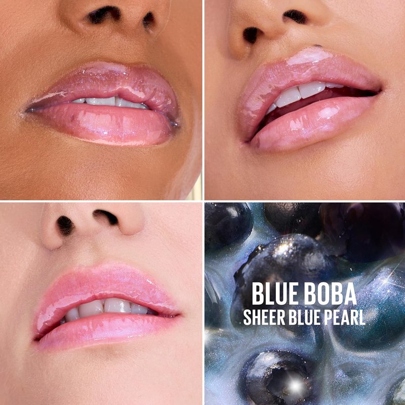 MAYBELLINE Lifter Oil-in-Gel Lip Gloss for Glassy, Bouncy Shine, Hydrating, Tinted Lip Balm and Moisturizer with Hyaluronic Acid and Passionfruit Oil, Blue Boba (Sheer Blue Pearl)