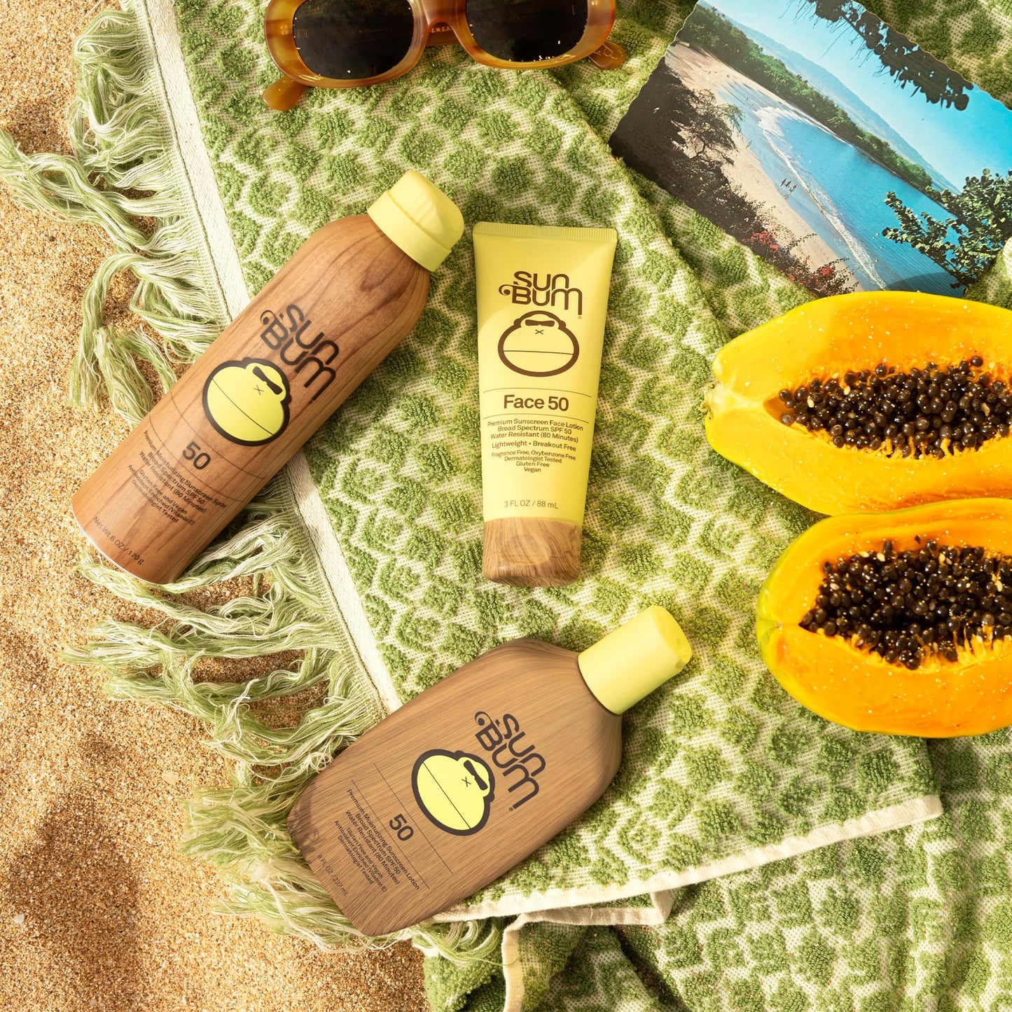 Sun Bum Original SPF 50 Sunscreen Face Lotion - Broad Spectrum Moisturizing Facial Sunscreen with Vitamin E -Fragrance Free - Travel Size - 3 oz
