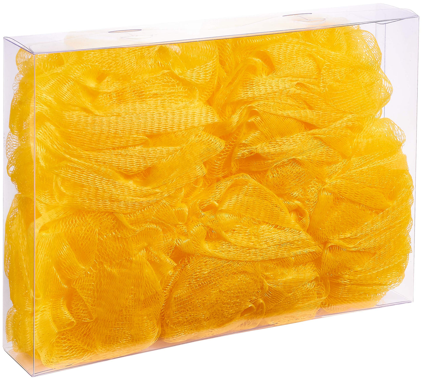 BRUBAKER Cosmetics - Premium Bath & Shower Sponge - Exfoliating Body Pouf - with String for Hanging - 5 Pack - Yellow