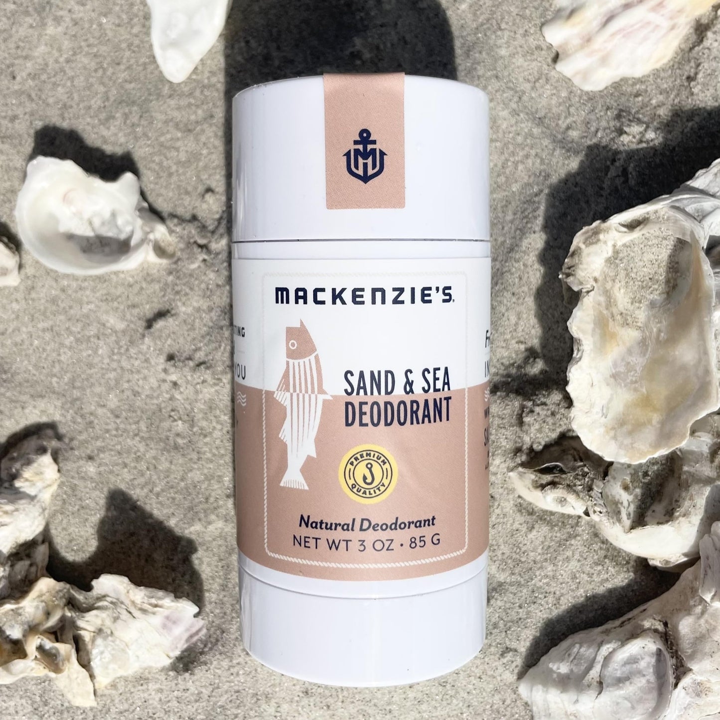 MacKenzie's Sand & Sea Deodorant - Father's Day - Gifts for Fishermen - Gifts for Women - Gifts for Men - Aluminum Free - Eco Friendly - Sea Salt - Ozone - Citrus - Proudly Made in the USA - 3 oz