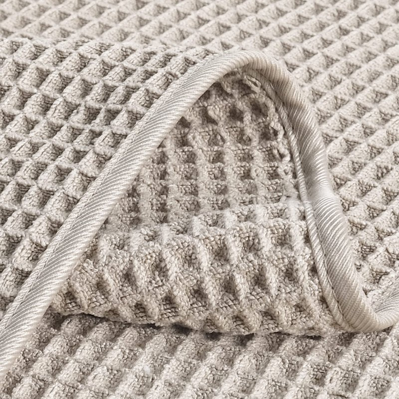 POLYTE 430 GSM Microfiber Lint Free Washcloth Face Towel, 13 x 13 in, 4 Pack (Waffle Weave)