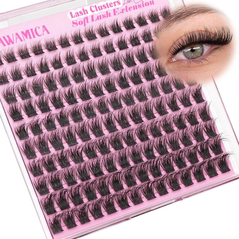 Natural Lash Clusters - Wispy CC Curl Individual Lashes for Daily Wear | 8-14mm Soft Band for Natural Makeup Look