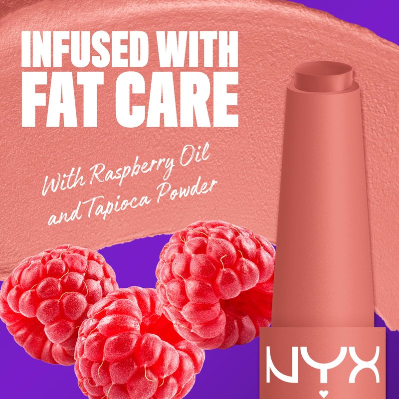 NYX PROFESSIONAL MAKEUP Fat Matte Lipstick, Pigmented, Smoothing, & Non-Drying Lip Crayon, Long Lasting Lip Makeup, Vegan & Cruelty Free - Cashmere Cutie (Peachy Nude)